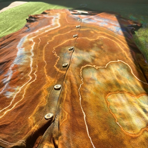 Katya Moon Dyes Earthy Geode Tie Dye Button Down Dress - NWOT - Picture 3 of 7